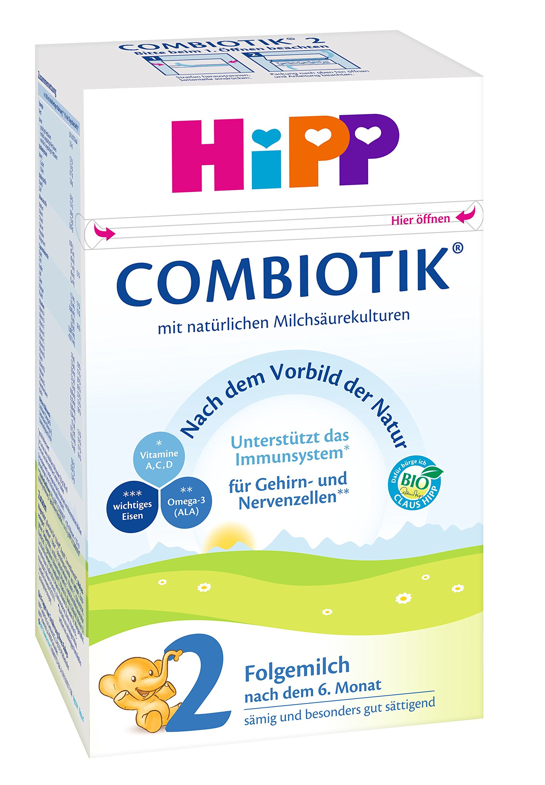HiPP Orgánica 2 Combiotik 600g, paquete de 4 (4 x 600 g)