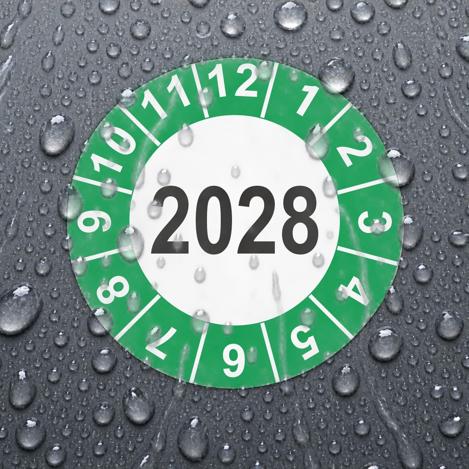 Hochwertige Prüfetiketten JAHRESPLAKETTE 2025 Ø 30mm - Selbstklebende PVC-Folie - Wartungsetiketten für Prüfung - Prüfplakette für Prüfungsnachweis (1000 Stück)