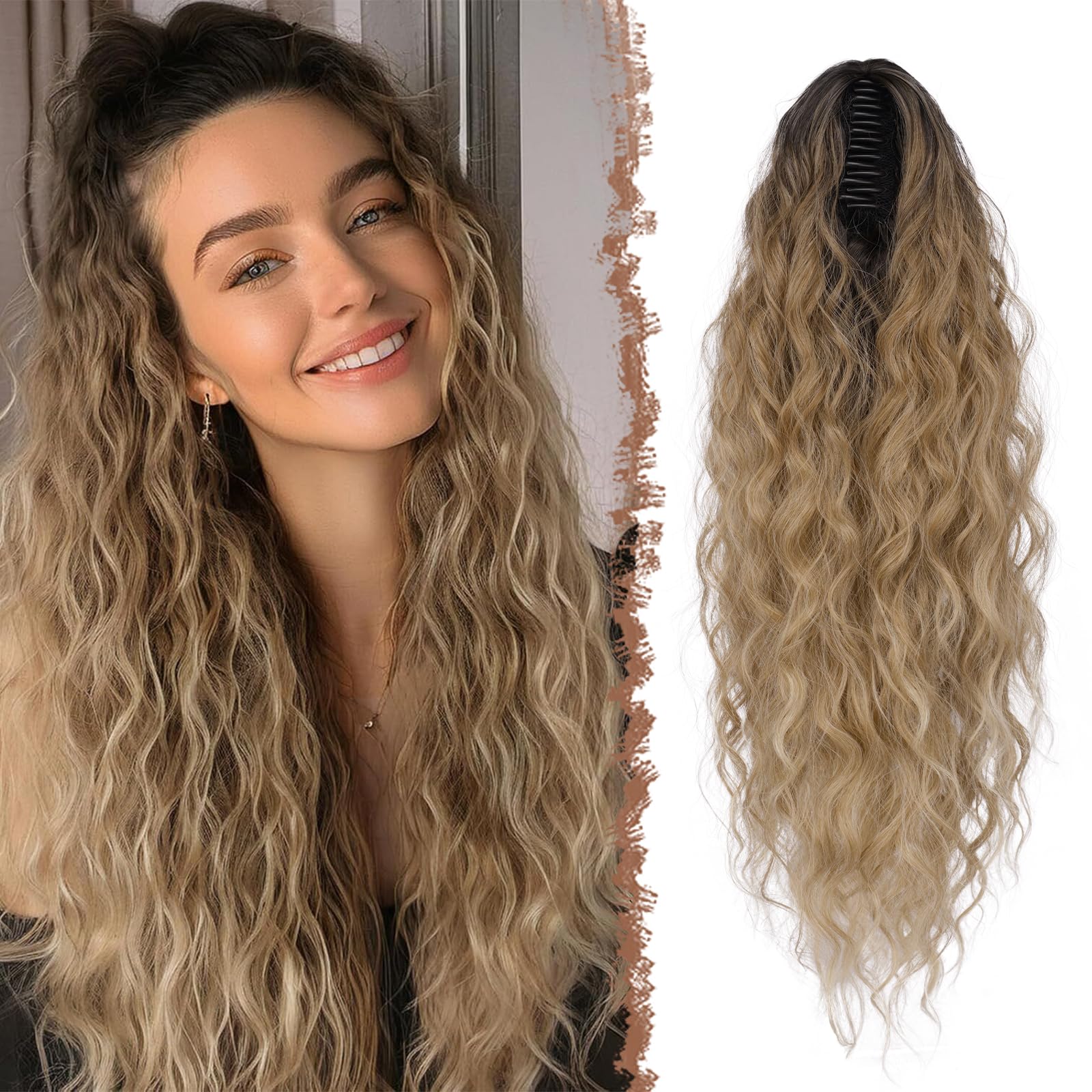 FESHFEN Claw Clip Ponytail Extensions
