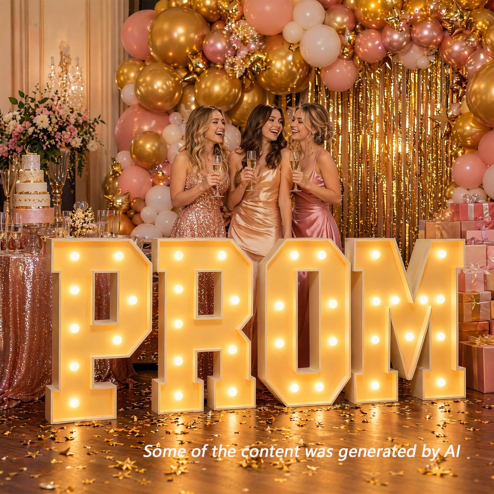 4 Uds decoración graduación 2026 cartel letras marquesina iluminadas LED | Fondos tablero espuma letra cumpleaños boda fiesta Bar escuela secundaria graduación universitaria(PROM,70cm(2.3FT))
