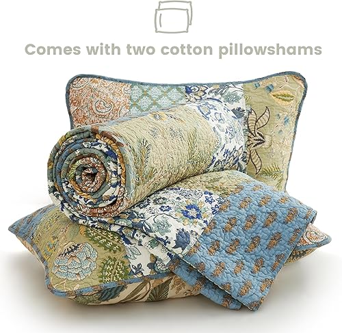 Miniatura 6 de Secgo - Juego de edredón tamaño King, 100% algodón, juego de cama tamaño King, verde, sábanas de salvia (96 x 108 pulgadas) con 2 fundas de