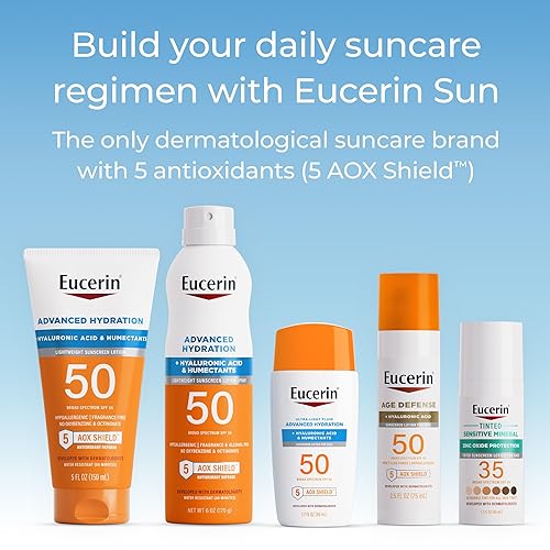 Miniatura 8 de Eucerin Spray de protección solar SPF 30 de hidratación avanzada, spray de loción de protección solar ligero, hipoalergénico, sin fragancia y sin