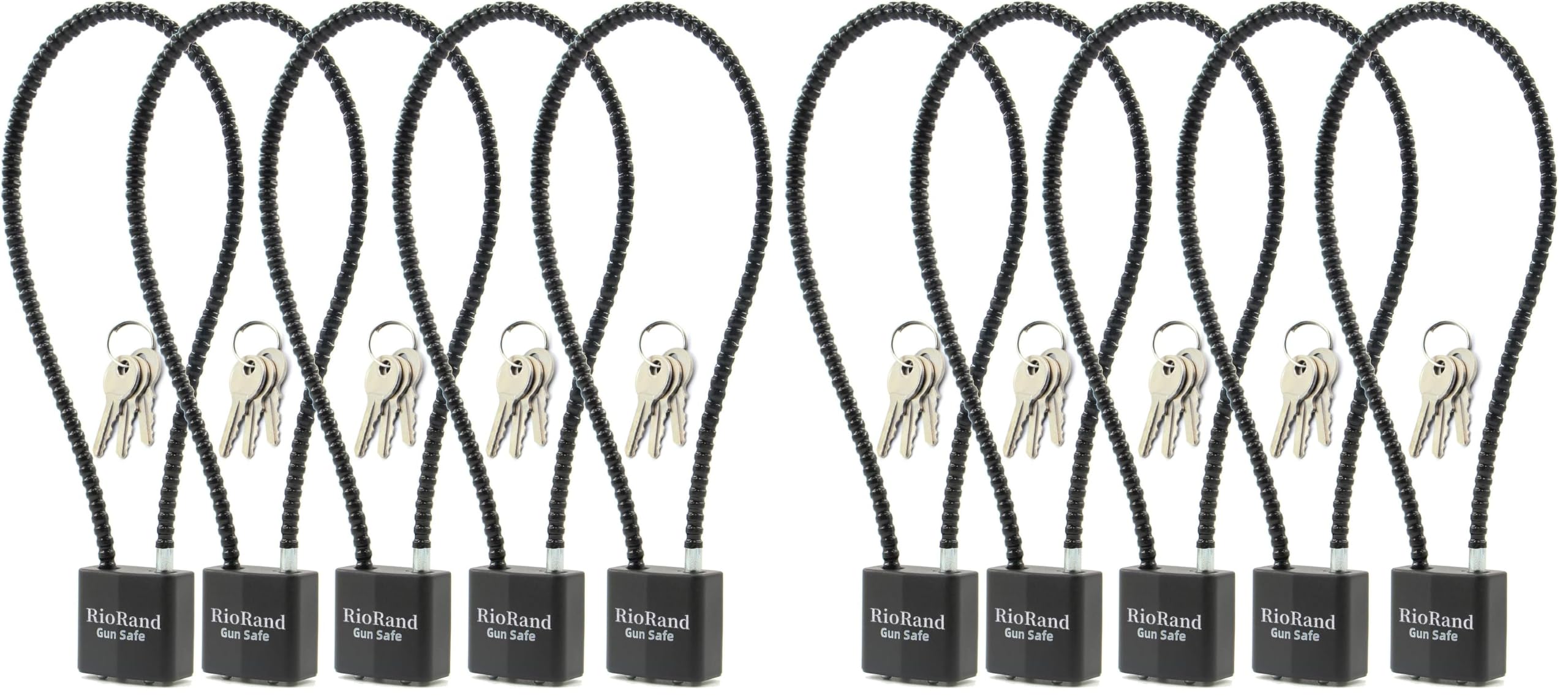 RioRand Keyed Alike Cable Gun Lock 8.5" &amp; 15", Safety Lock Compatible with Pistols, Rifles &amp; Shotguns for Home &amp; Firearm Storage
