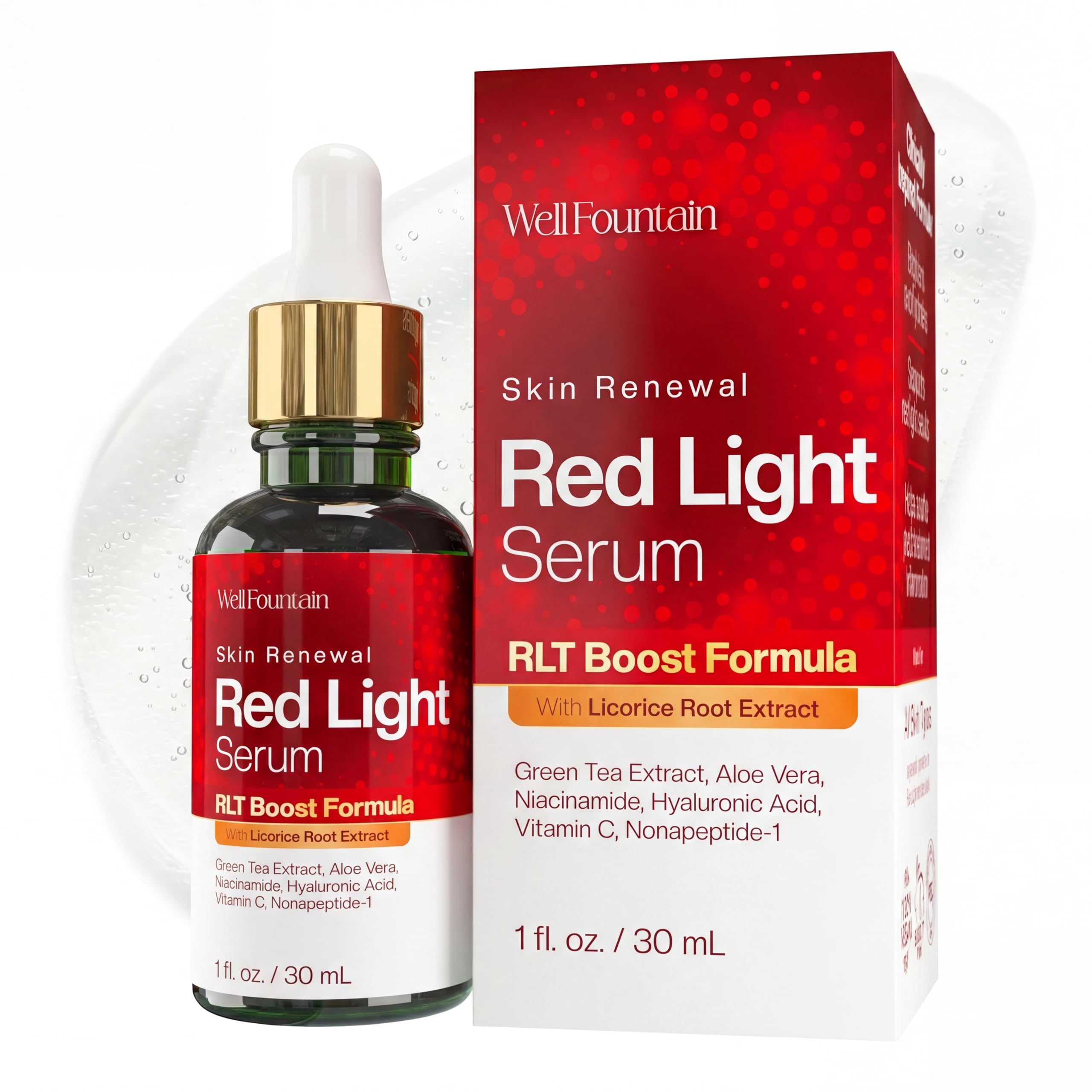 Red Light Therapy Activation Serum for Face & Neck — Clinically Formulated to Amplify RLT Results — Green Tea, Niacinamide, Hyaluronic Acid, Aloe Vera
