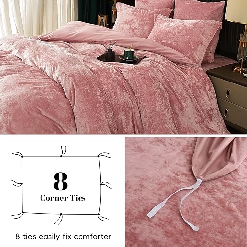 Miniatura 41 de PHF - Juego de funda de edredón de pana ligera, tamaño California King, 3 piezas de mantas, con cierre con botón, 8 lazos en las esquinas, suave