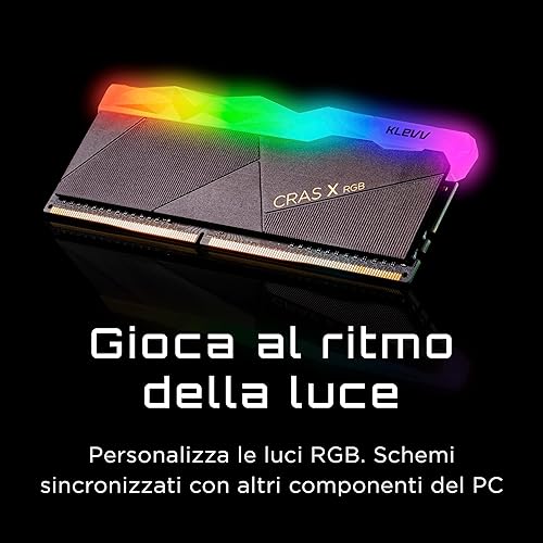 Miniatura 2 de KLEVV CRAS X RGB 16GB (2 x 8GB) DDR4 Gaming UDIMM PC4-28800 3600MHz CL18 SK Hynix Chips 288 pines memoria RAM de escritorio (KD48GU80-36A180X)