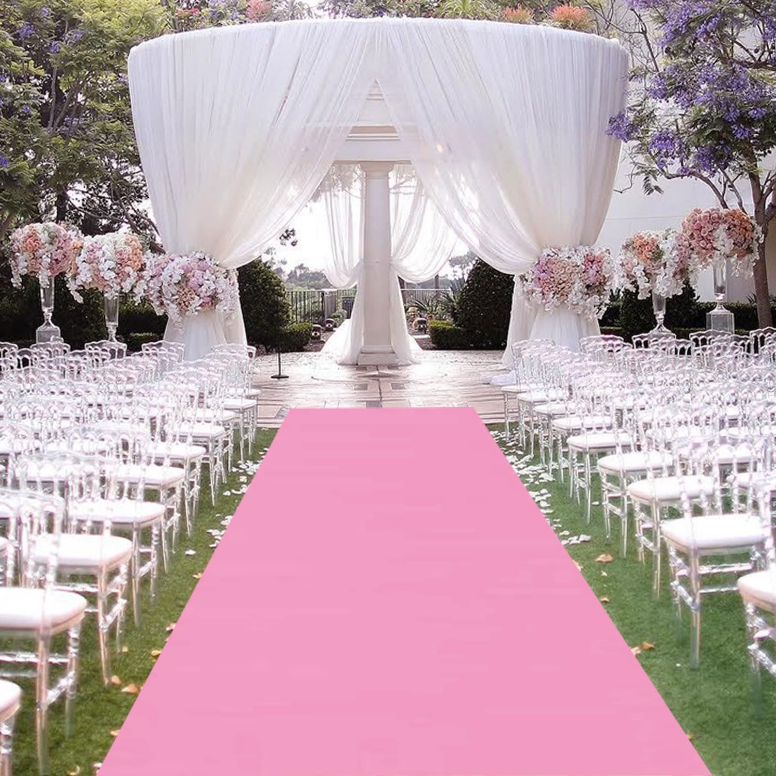 Tappeto per corridoio rosa per cerimonia di matrimonio, 10 m, 20 m, tappeto per passerella, spessore 2 mm, per addio al nubilato, eventi di ricevimento di nozze in chiesa(1.2x20m)