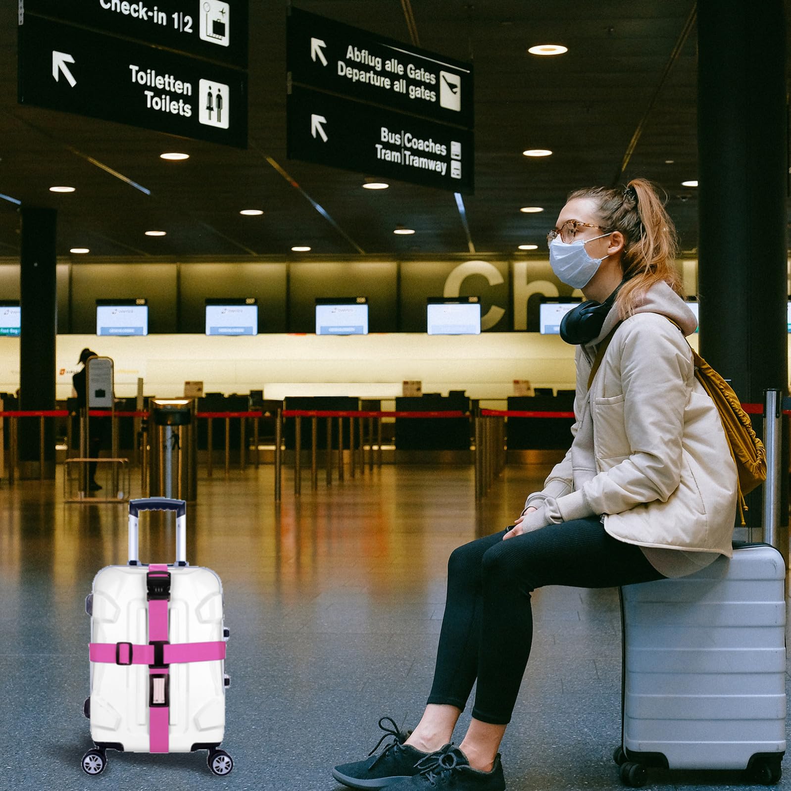 5 Stück Verstellbare Teiliges Koffergurt mit Robuster Schnalle Langlebigen Bindegurten für Gepäck Schnell Abnehmbar Sicherer Halt für Reisekoffer und Taschen Zufällige Farbe