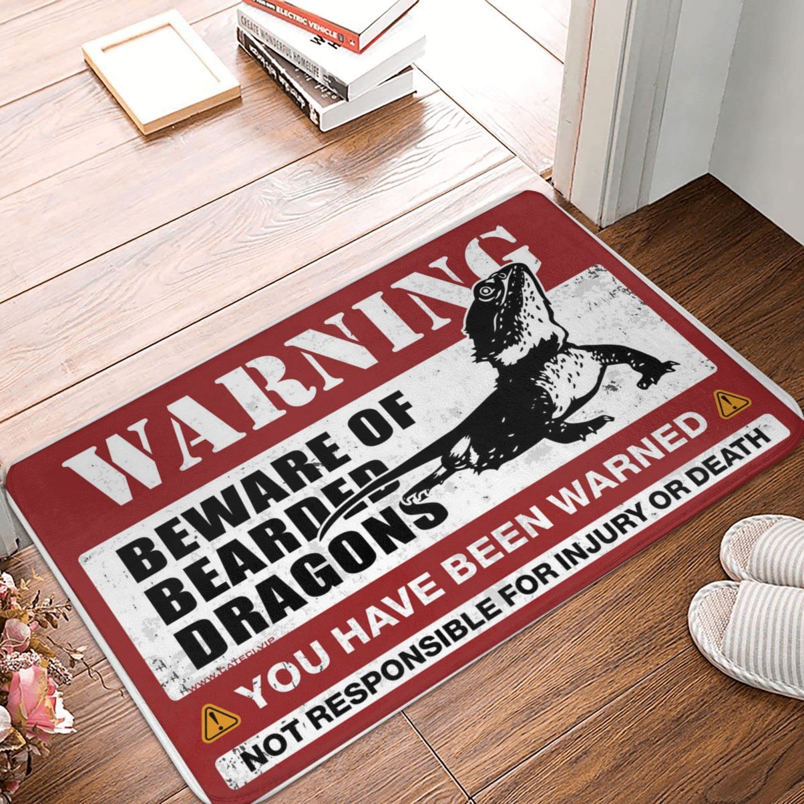 Paillasson tapis d'extérieur dragon barbu 50x80 cm pour entrée de maison et douche