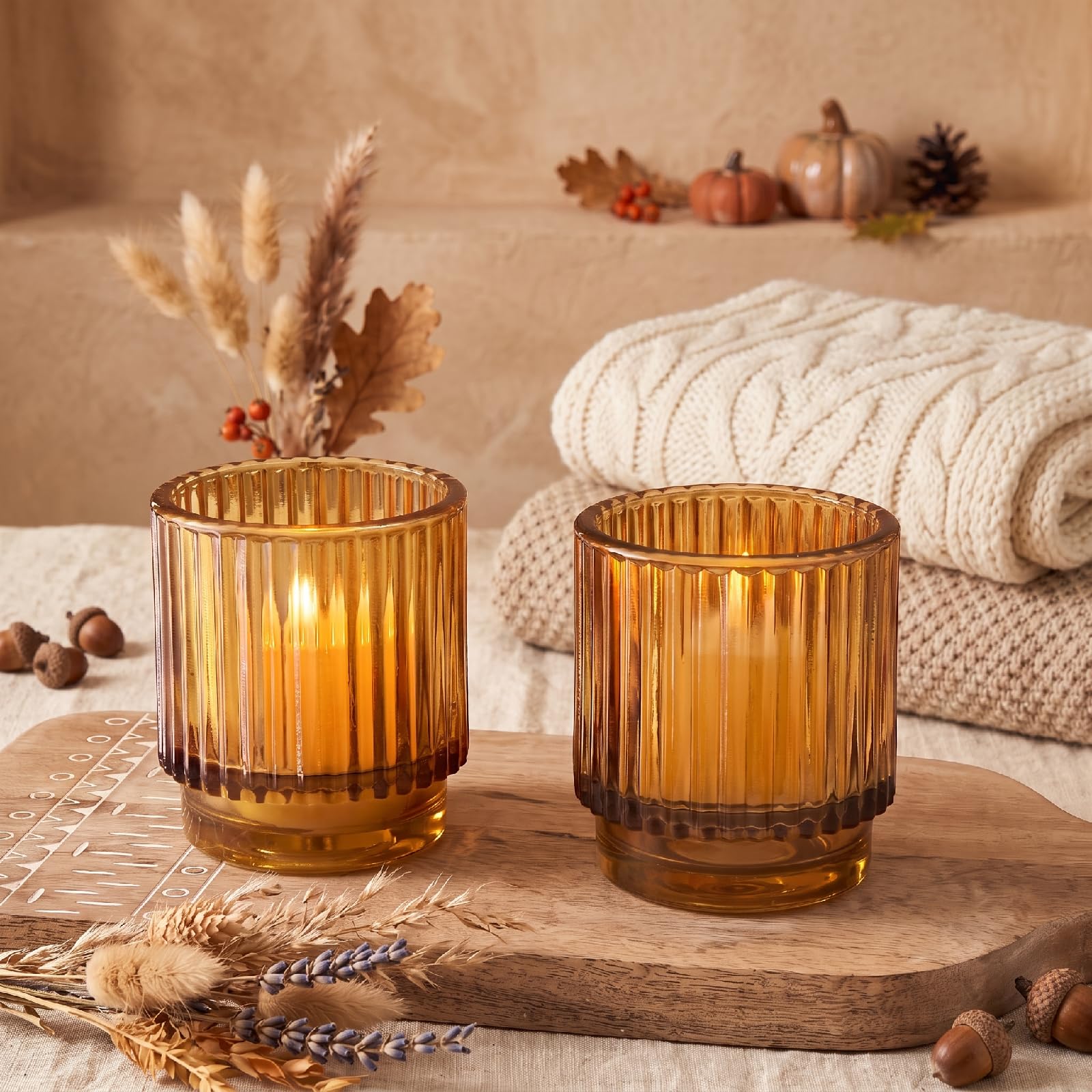 Amazon.com: Kate Aspen Vintage Glass Tealight & Amber Votive