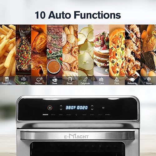 Miniatura 9 de Hornos freidora de aire, horno tostador de convección con 10 funciones de cocción, tostada de 6 rebanadas y capacidad de pizza de 12 pulgadas, 6