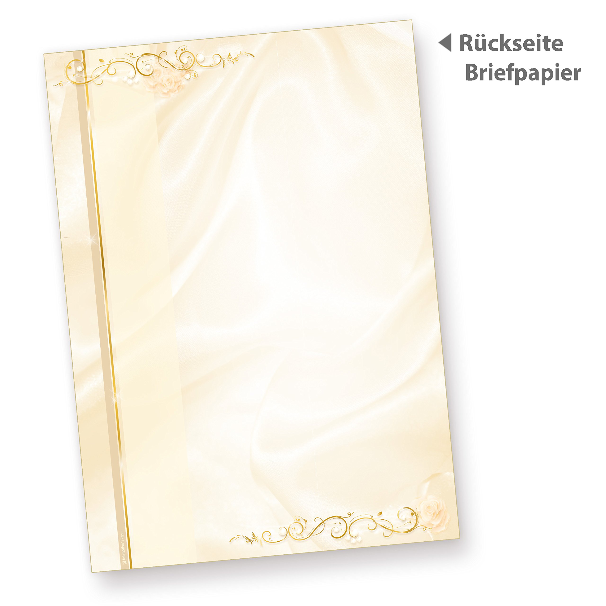 Briefpapier Hochzeit creme 100 Sets DIN A4 beidseitig