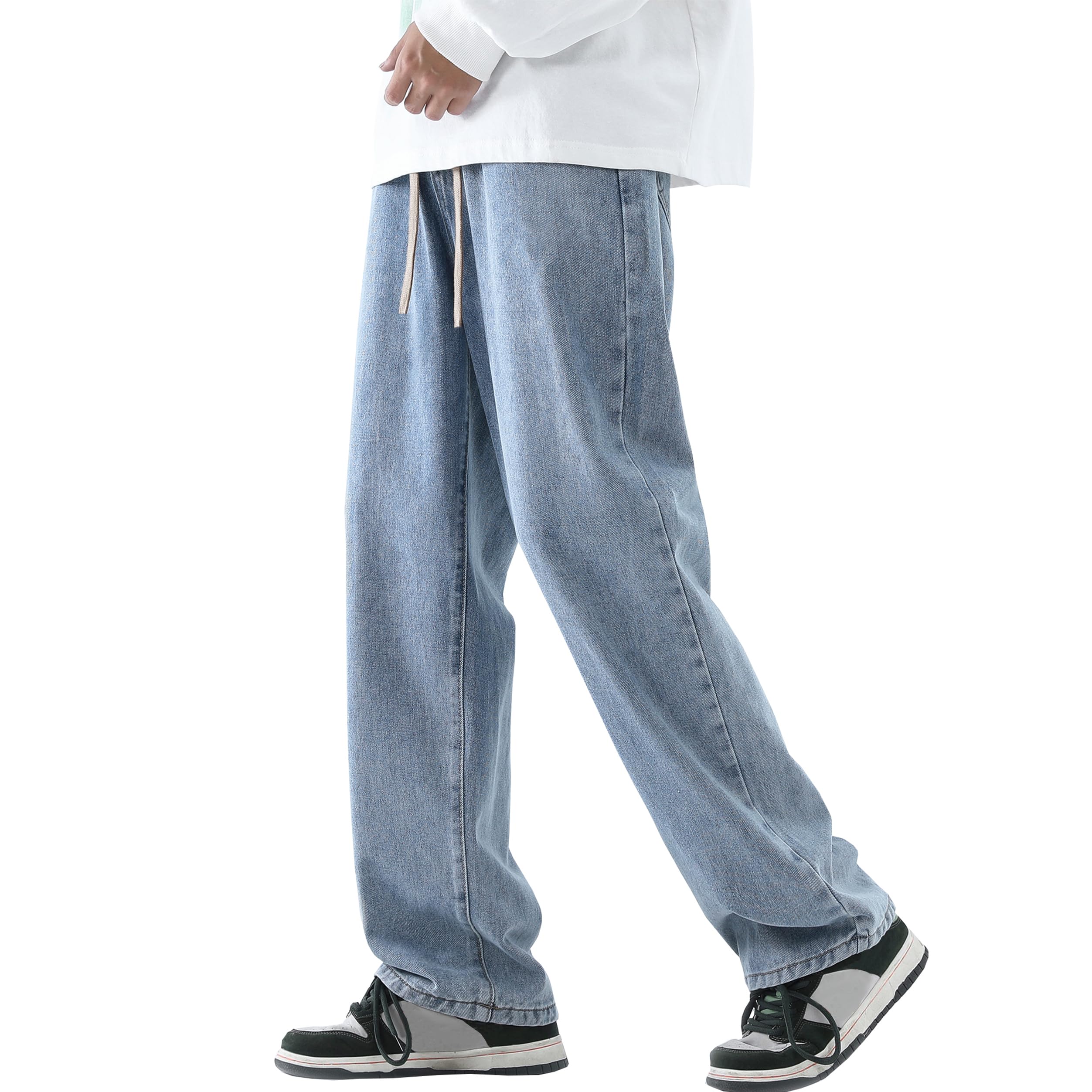 DOSLAVIDA Men's Regular Fit Straight Leg Jeans