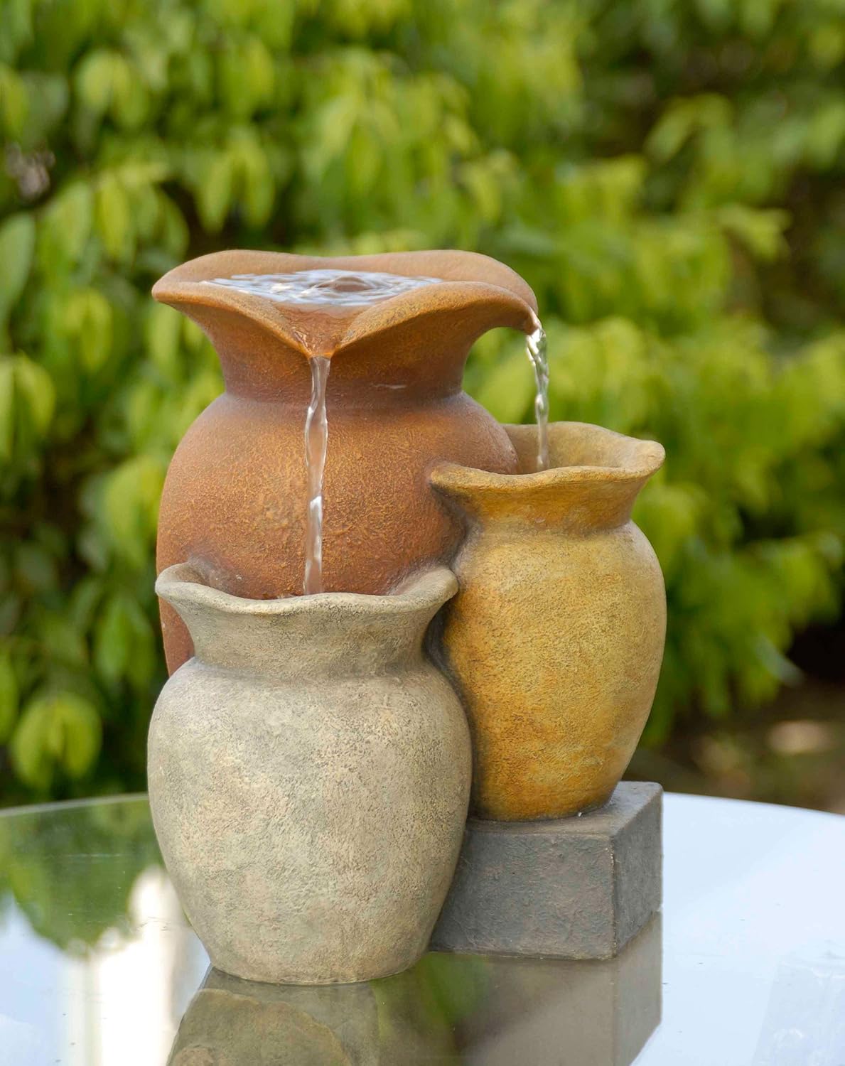 Multi Colorful Pots Tabletop Indoor Fountain