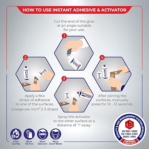 Miniatura 2 de MITREAPEL CA Glue with Activator (2 x 0.80 oz - 2 x 3.30 fl oz.) - Pegamento CA para carpintería - Pegamento de cianoacrilato y activador en aerosol