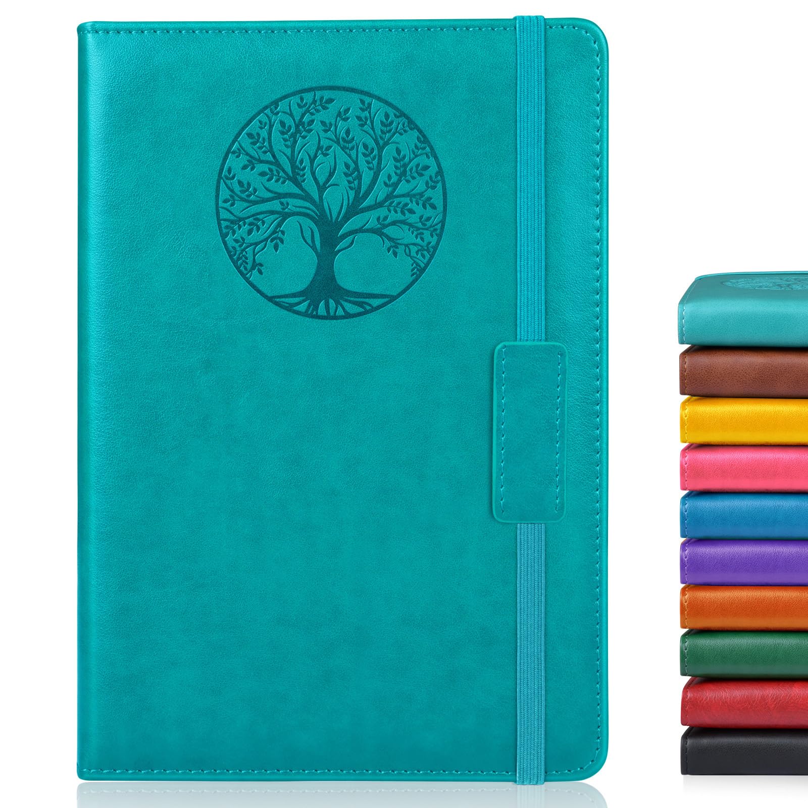 Biuwory A5 Grid Paper Notebook Journal for Women Men, 140 Pages Hardcover Leatherette, Blue | Acid-Free Paper Notebook - main product image