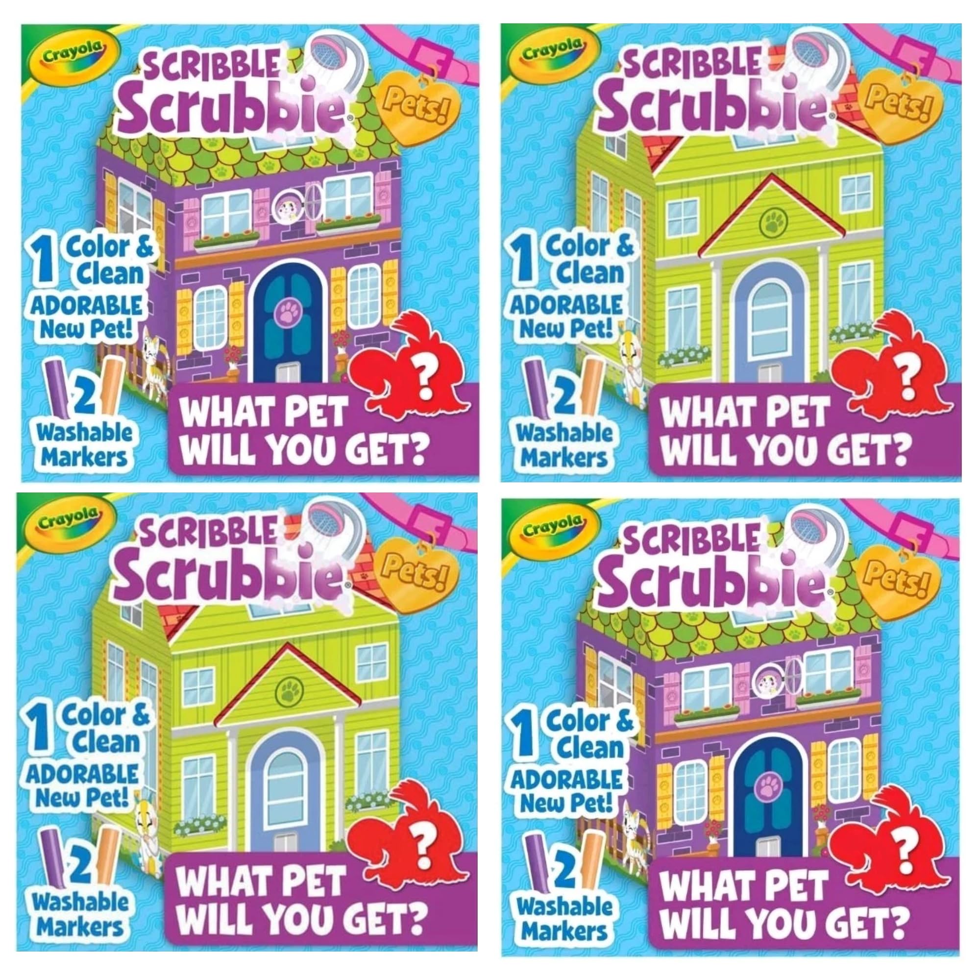 CRAYOLA Imagipals Activity Surprise Ball Capsules with Animal & Characacter Figures (Scribble Scrubble Pack of 4)