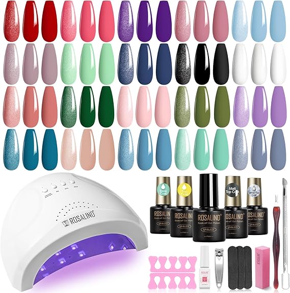 ROSALIND Gel Nail Kit, 20 Colors Gel Nail Polish set with lamp starter