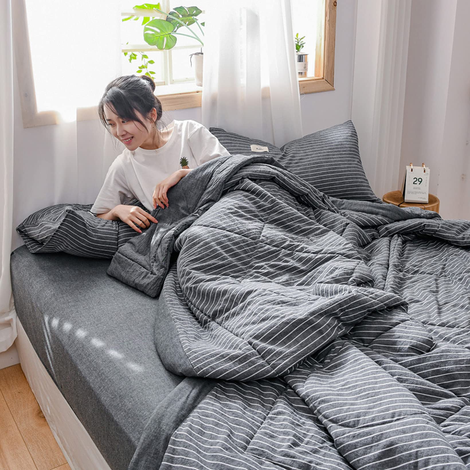 布団　薄いグレー Amazon｜ホコリ出にくい 夏用布団 ベタつかない ムレないはだかけ布団