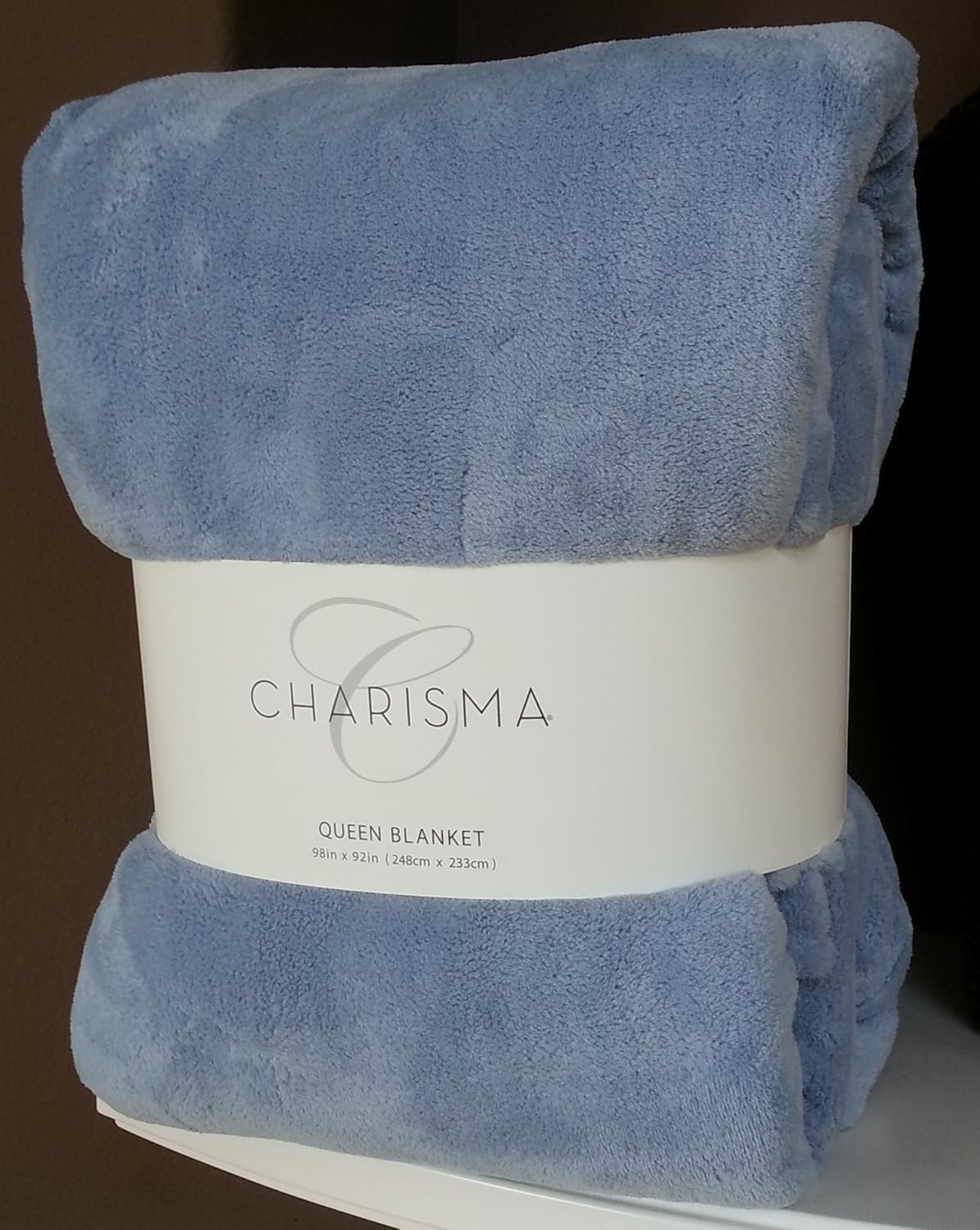 Charisma Plush Queen Size Blanket LIGHT BLUE Bed Blankets