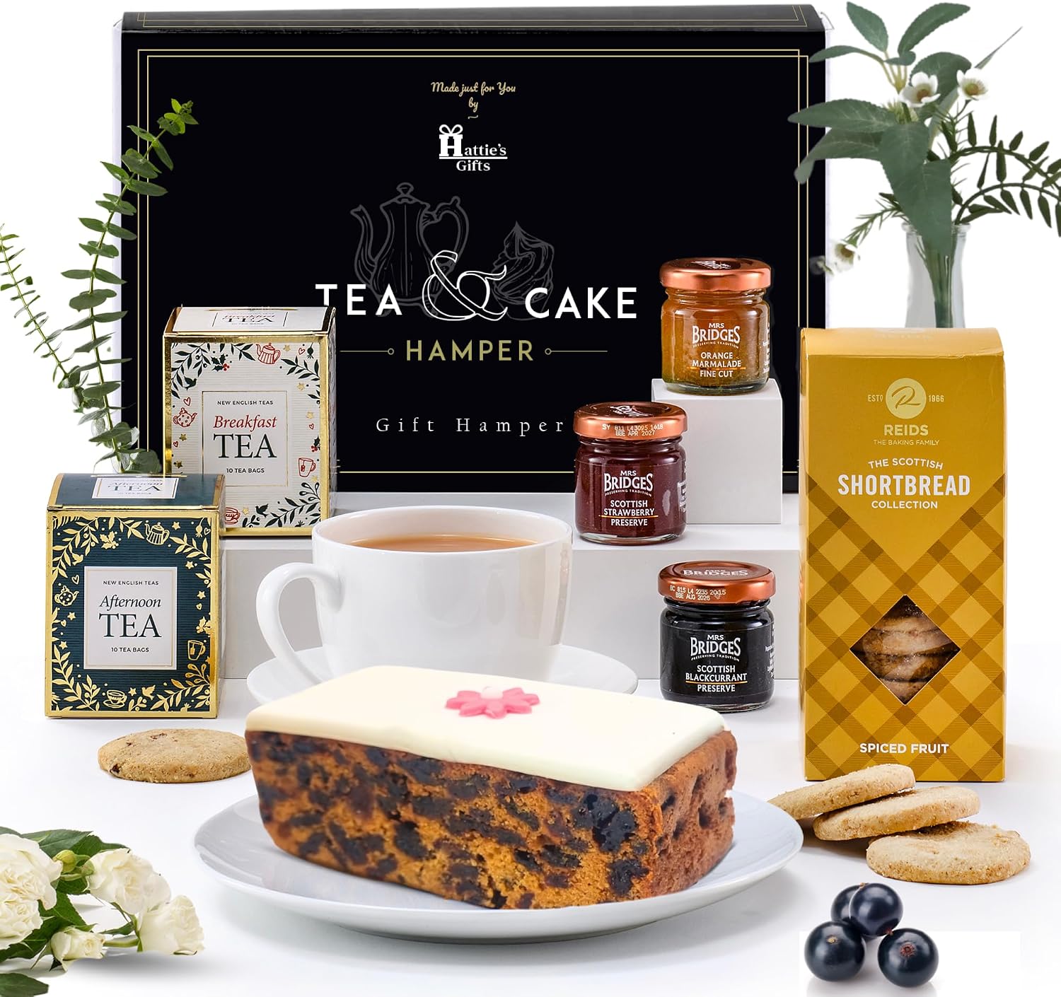 Hattie's Gifts Afternoon Tea Hamper for 2 Cake Gift Set – English Tea ...