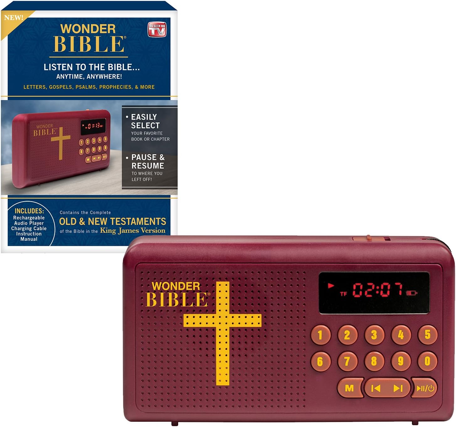 Wonder Bible KJV- The Audio Bible Player That You Can Listen to, King James Version, New & Old Testament as Seen On TV