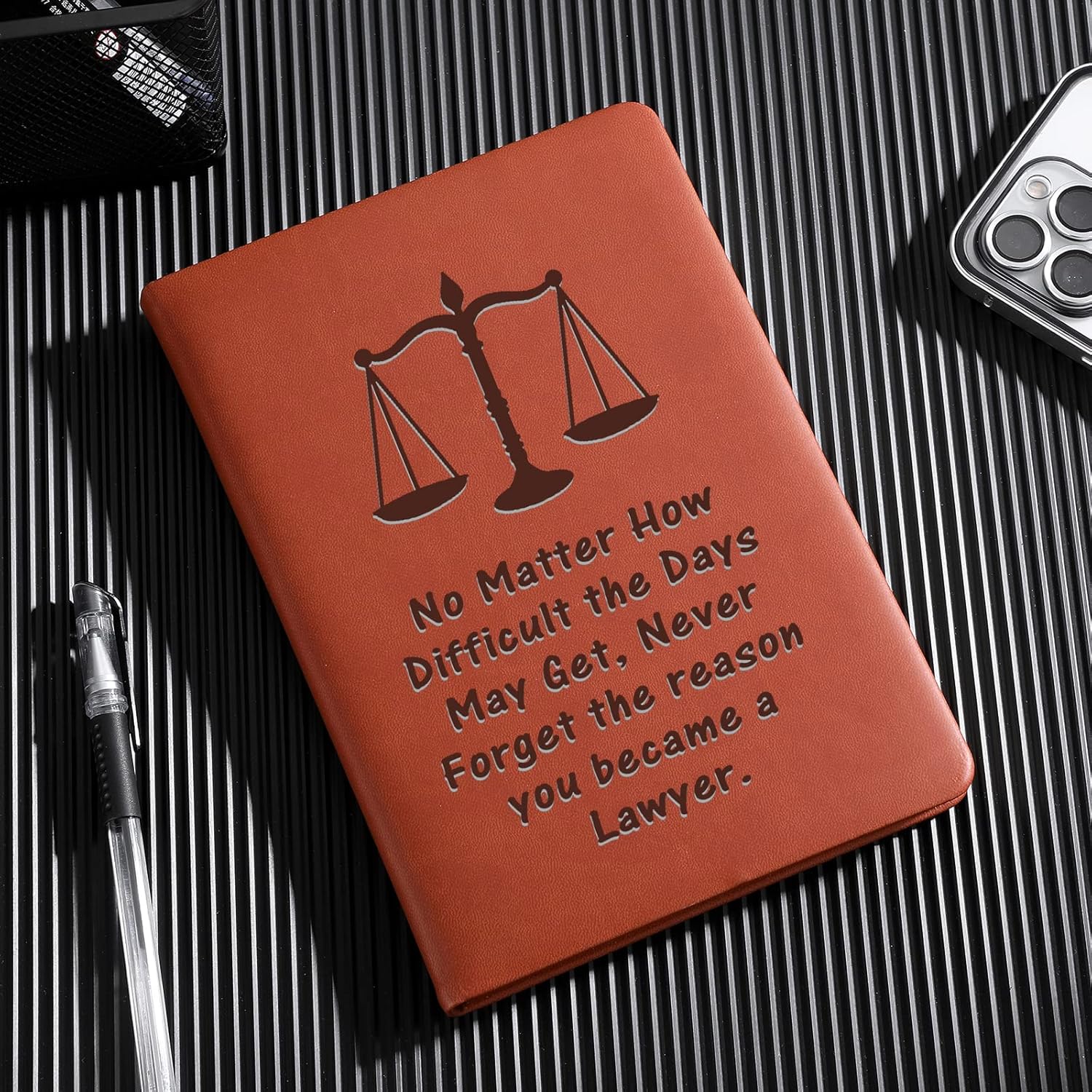 Lawyer Gifts Leather Notebook Always Remember You’re Braver Than You Believe Leather Notebook Law School Graduation Gifts Future Lawyer Gifts Birthday Appreciation Retirement Gift (No Matter) - Image 3