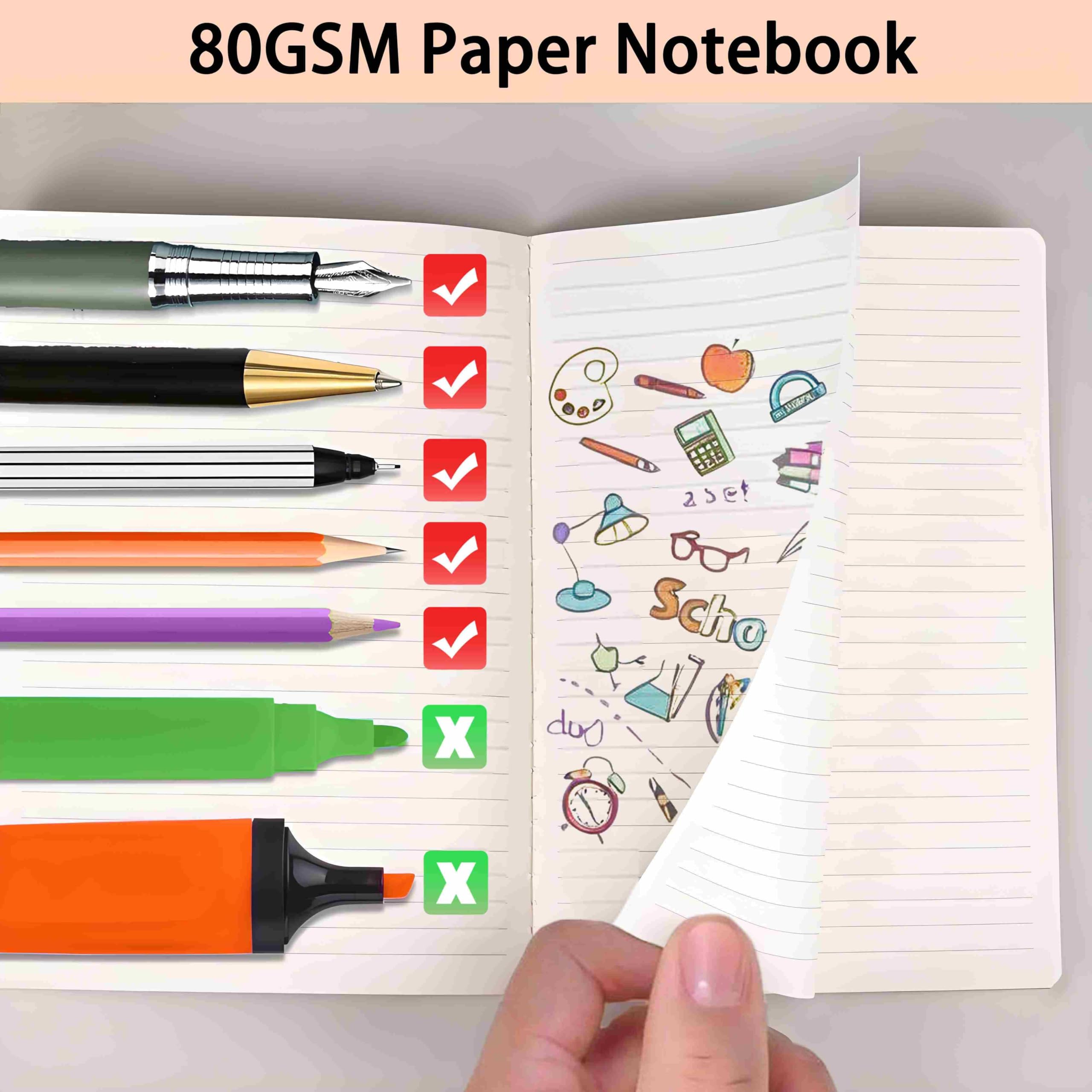 Paquete de 60 cuadernos A5 a granel, papel grueso de 80 g/m², 36 hojas, 72 páginas (actualizado a partir de 30 hojas y 60 páginas), tamaño de 8.1 x 5.5 pulgadas, cuadernos de diario, bloc de