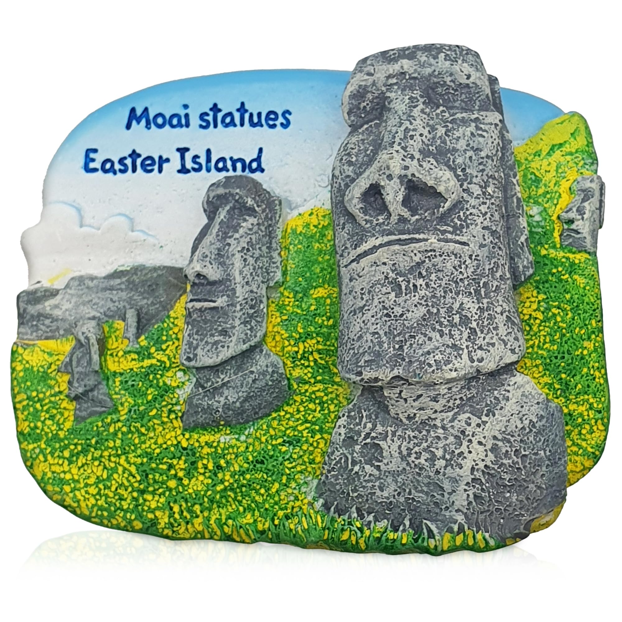 Maxi-Solutions Easter Island Moai 3D Fridge Magnet Souvenir – Rapa Nui Landmark Magnet – Moai Statues Refrigerator Magnet – Travel Collectible Keepsake