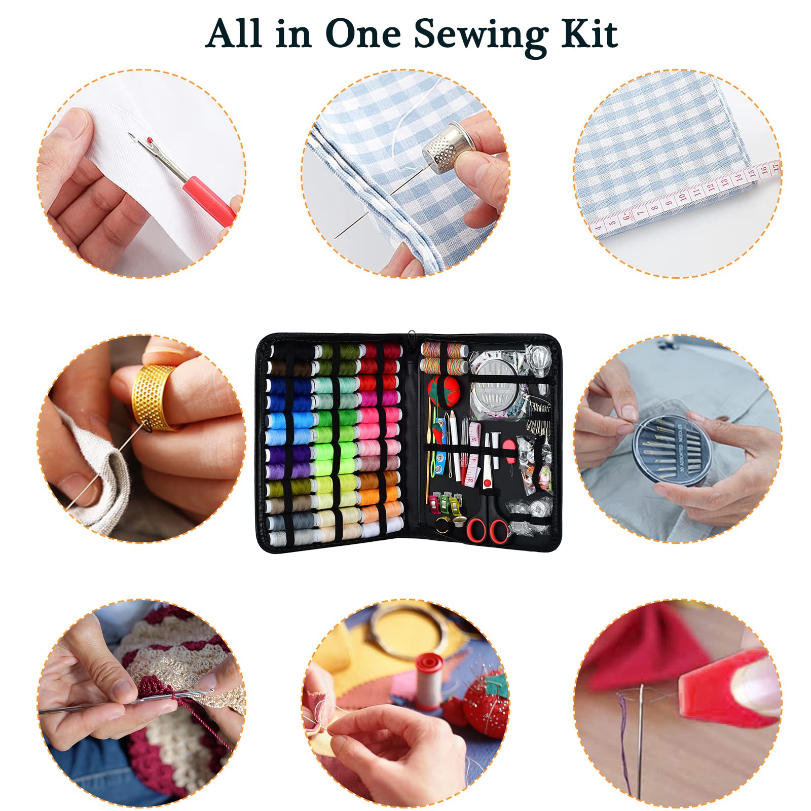 Kit De Couture 230 Pièces GOEDCH - 43 Bobines De Fil, Ciseaux, Aiguilles, Boutons - Mallette Multicouches, Cadeau Débutant - 2