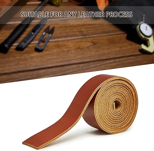 Miniatura 5 de Jeereal Correa de cuero de grano completo de 0.079 pulgadas de grosor, cuerda trenzada para manualidades, herramientas, talleres hechos a mano