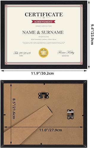 Miniatura 4 de Edenseelake Juego de 15 portarretratos de 8.5 x 11 pulgadas, color marrón rústico de 8.5 x 11 pulgadas, para diploma de documentos de premio,