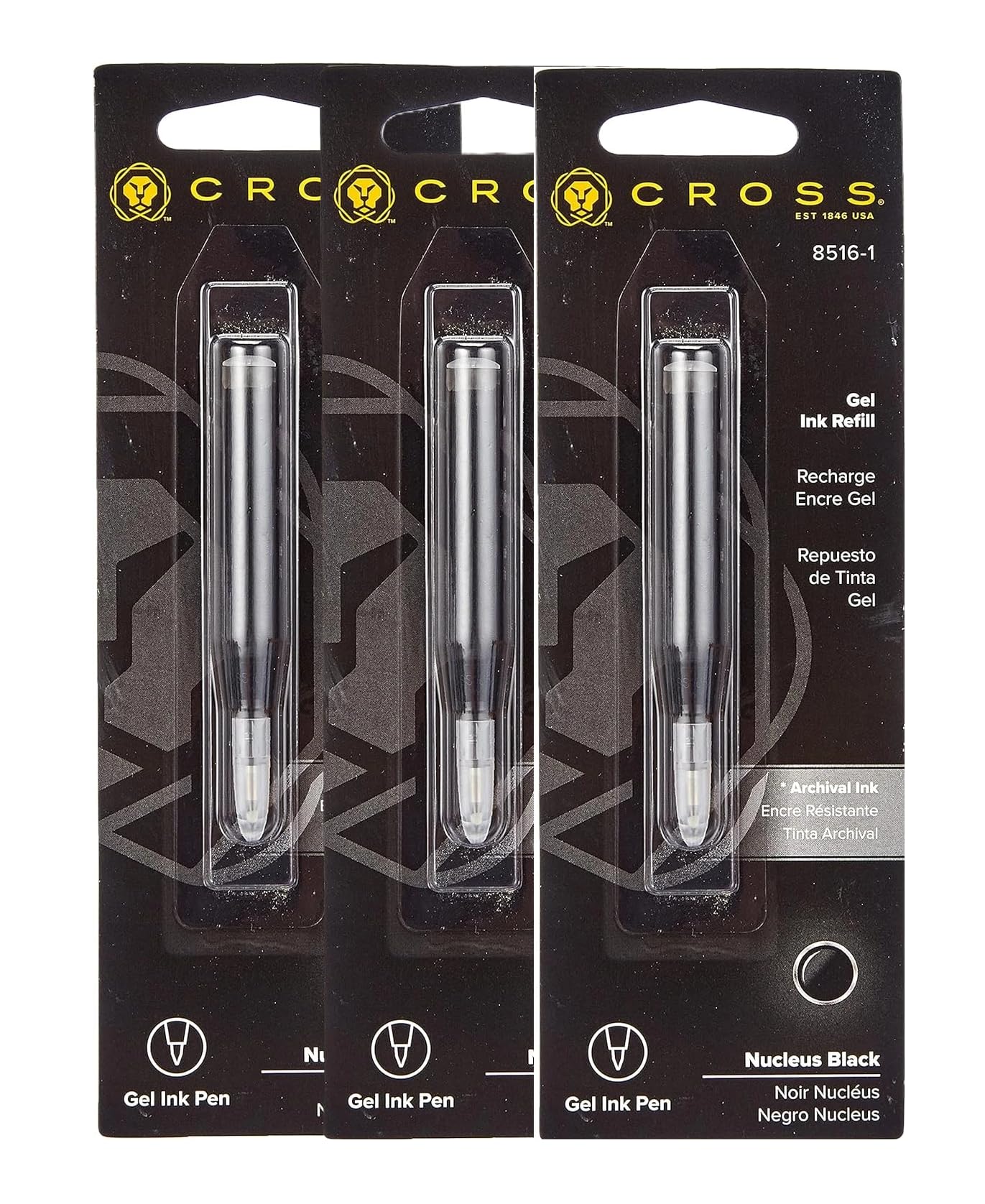 Cross Original Ion Refill Black Ink 3 Pack Bulk Packing.Fits Your Roadster, Vice, Ion, And Penatia Pump Pen