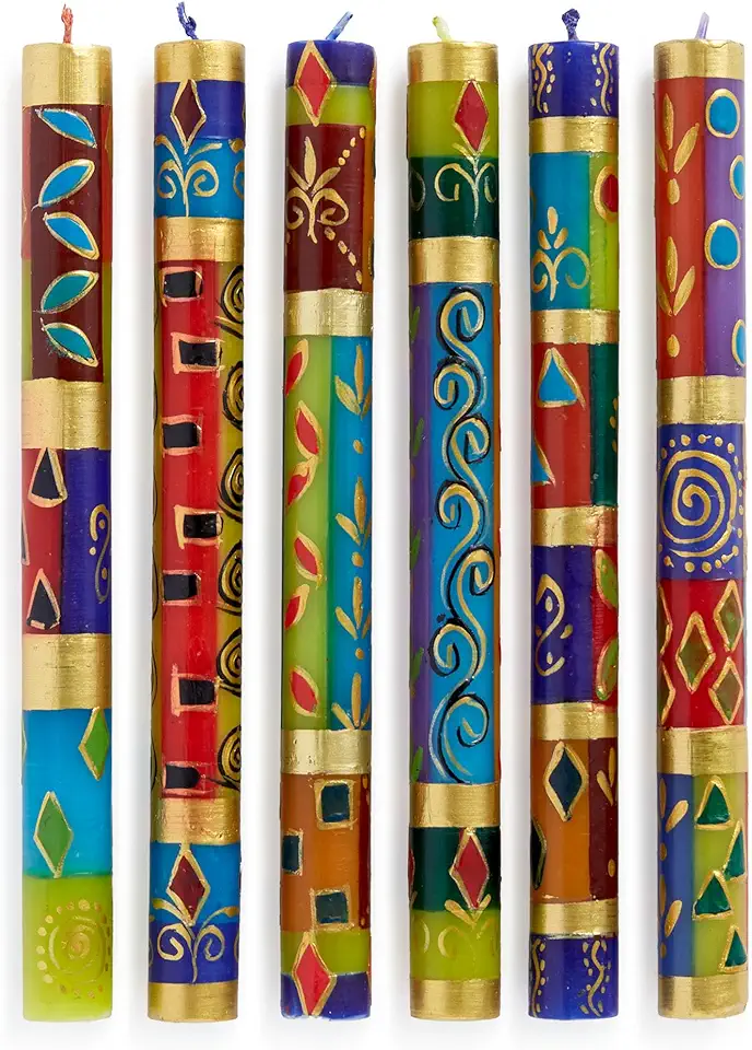 Petalura Hand-Painted Taper Candles Set of 6