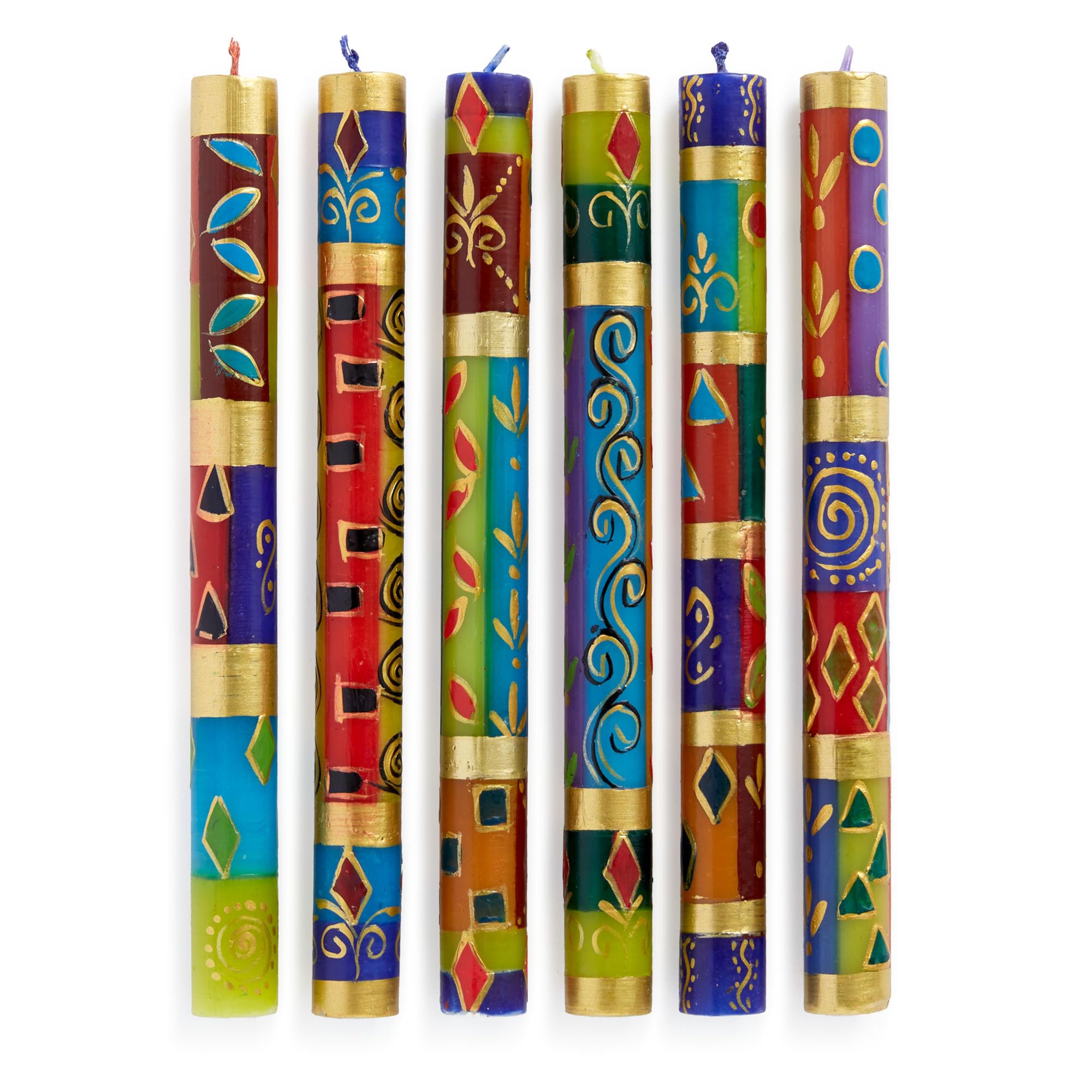 Petalura Hand-Painted Taper Candles Set of 6