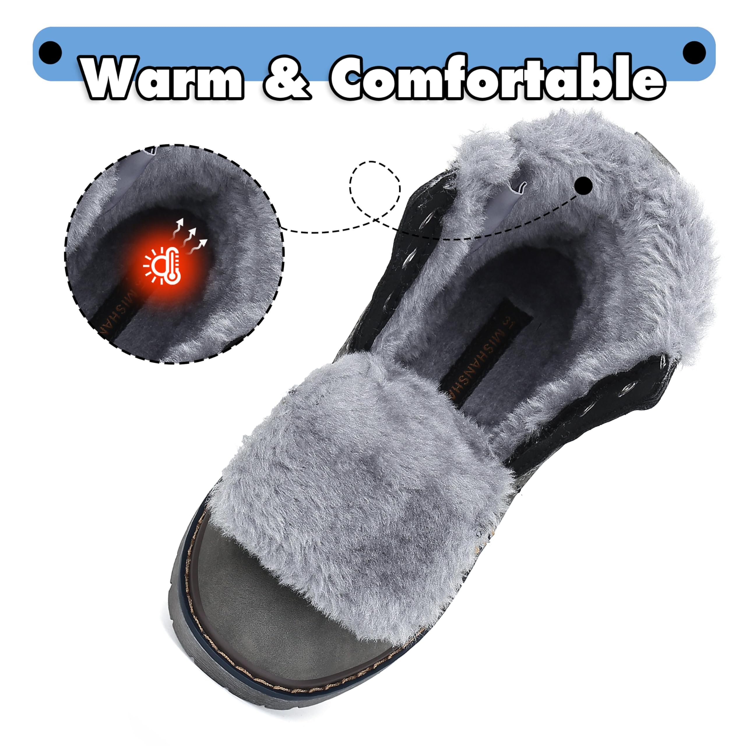 Mishansha Bambino Stivali da Neve Ragazzo Ragazza Inverno Antiscivolo Caldo Scarpe Unisex, GR.24-36