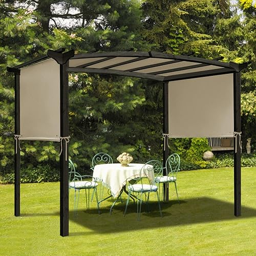 Miniatura 3 de Tangkula Toldo universal de repuesto para pérgola de 17 x 7 pies, cubierta para exteriores con 6 ojales de cobre y 4 correas, funda de repuesto de