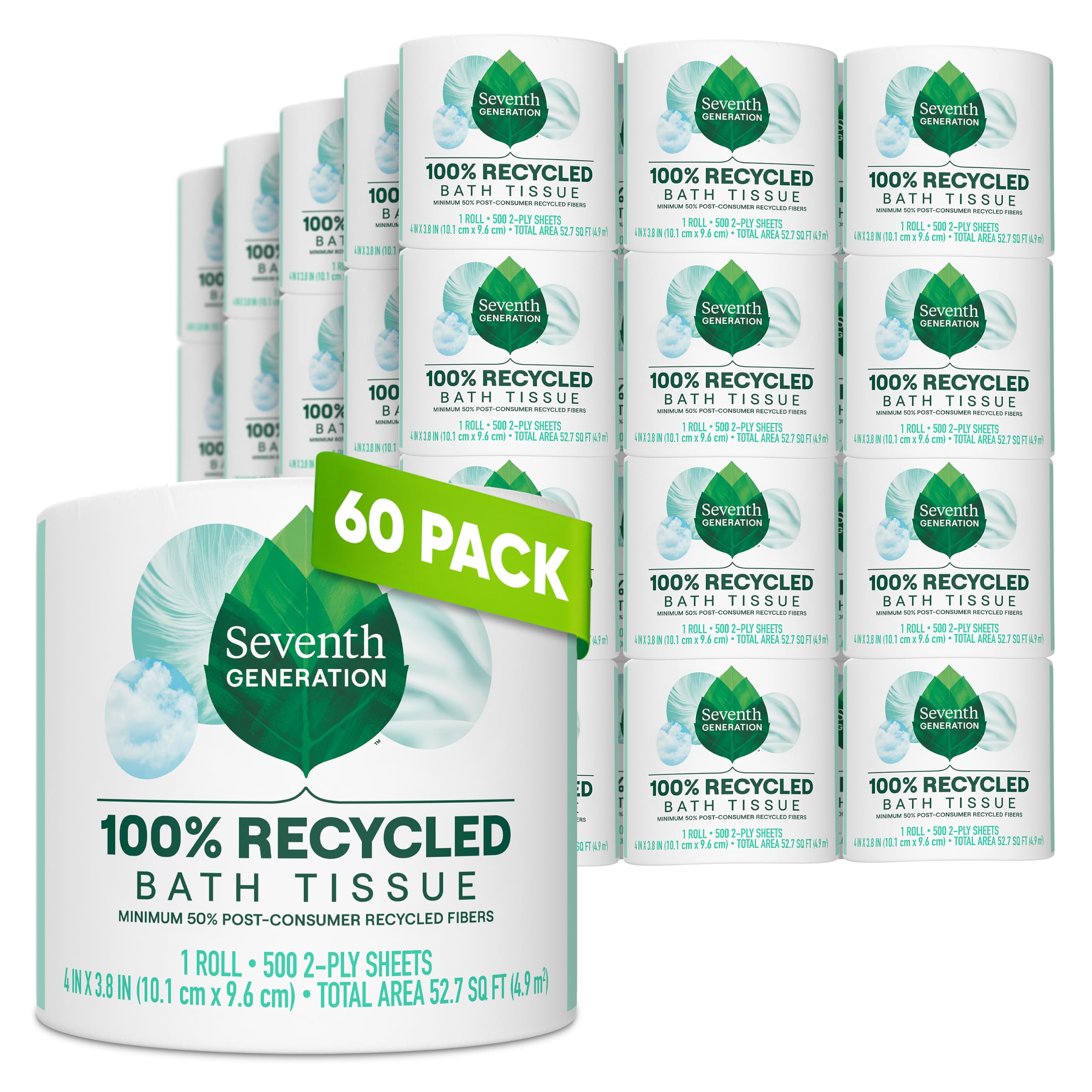 Seventh Generation White Toilet Paper 2-ply 100% Recycled Paper