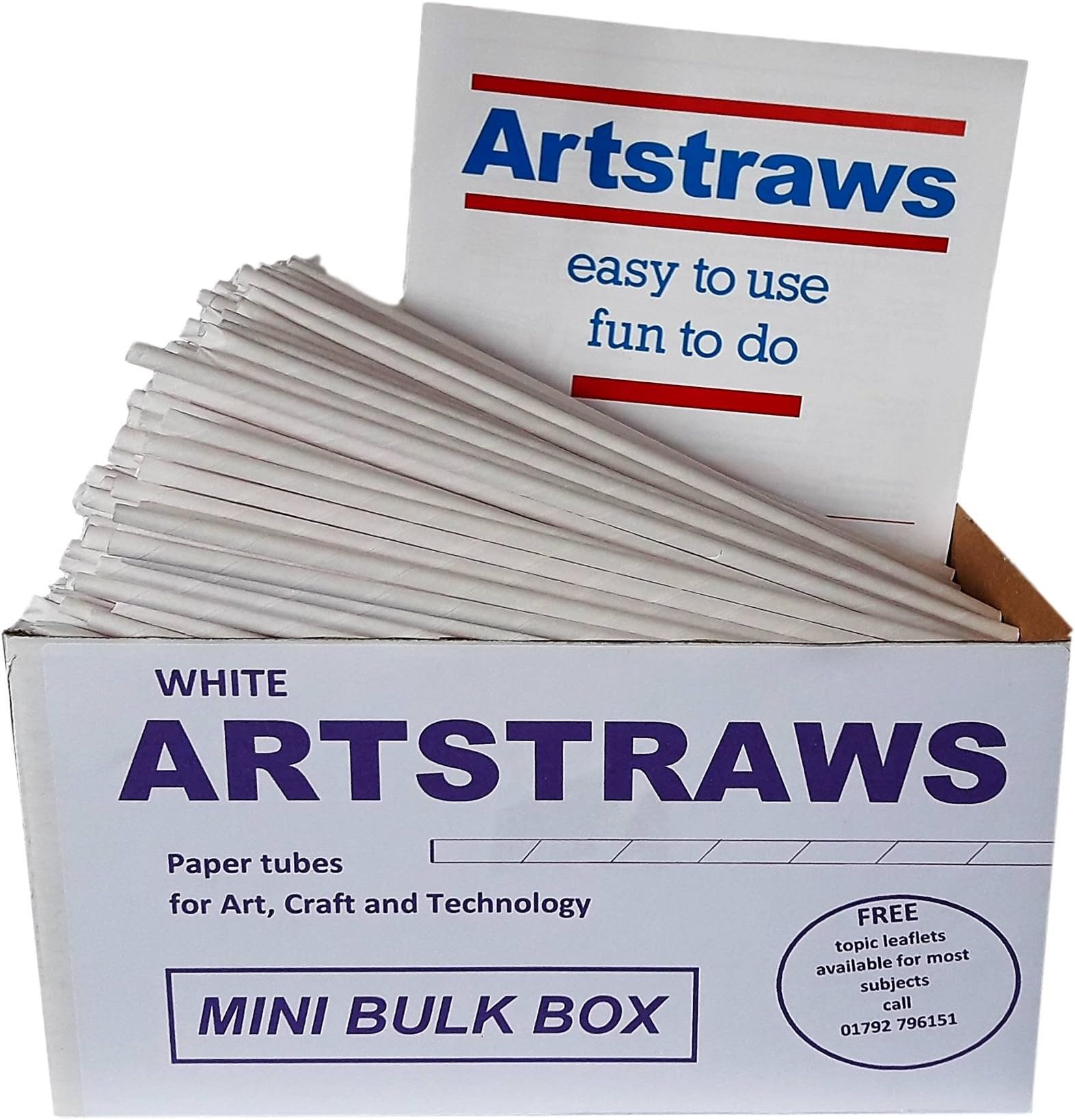 Artstraws White Paper Straws Mini School Bulk Box Pack for Craft Crafting Modelling Maths Art Straw Packs Thin