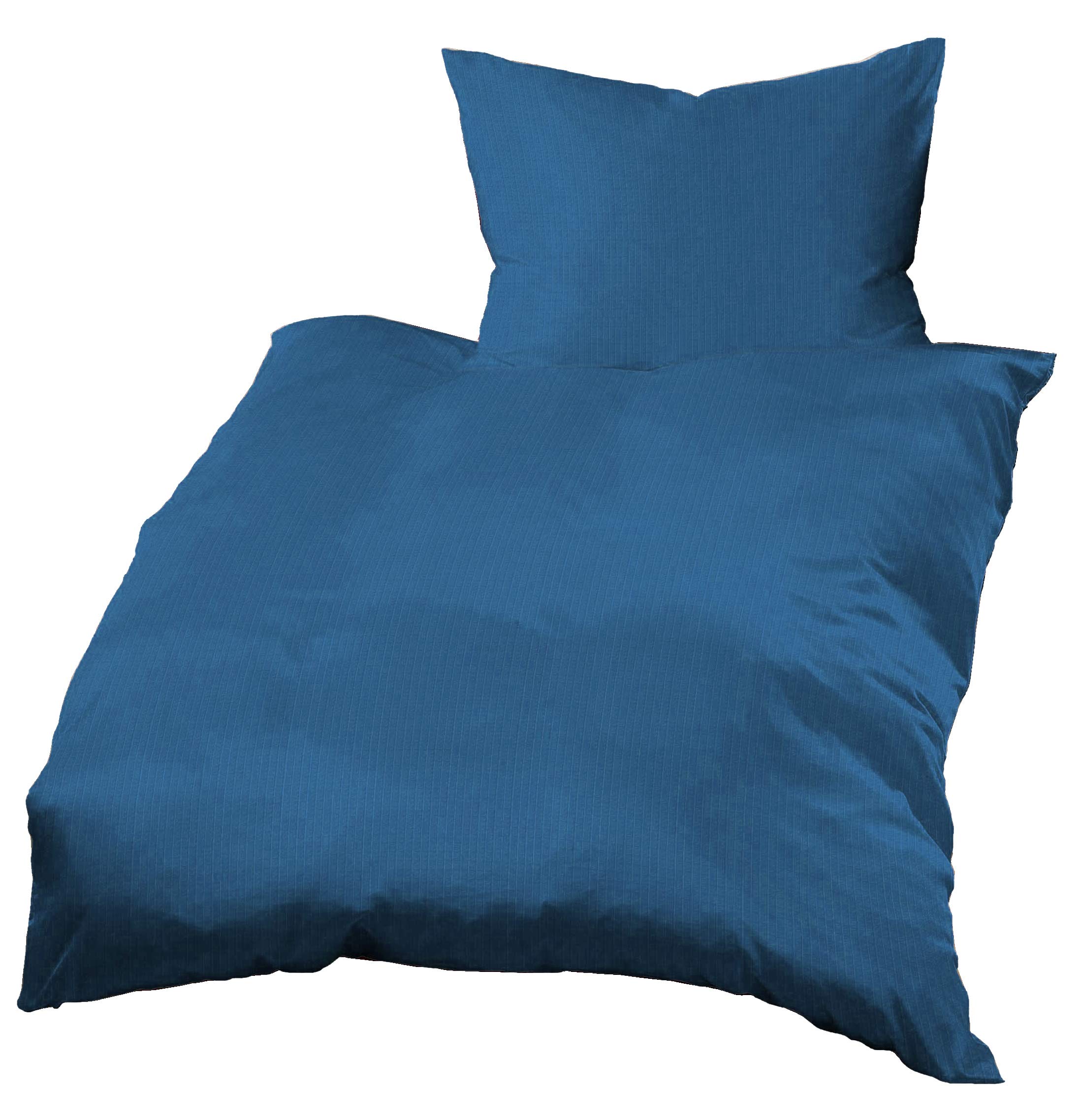 Bettwäsche 140x200 cm + 70x90 cm, Baumwolle Waffel-Piqué, Uni Blau