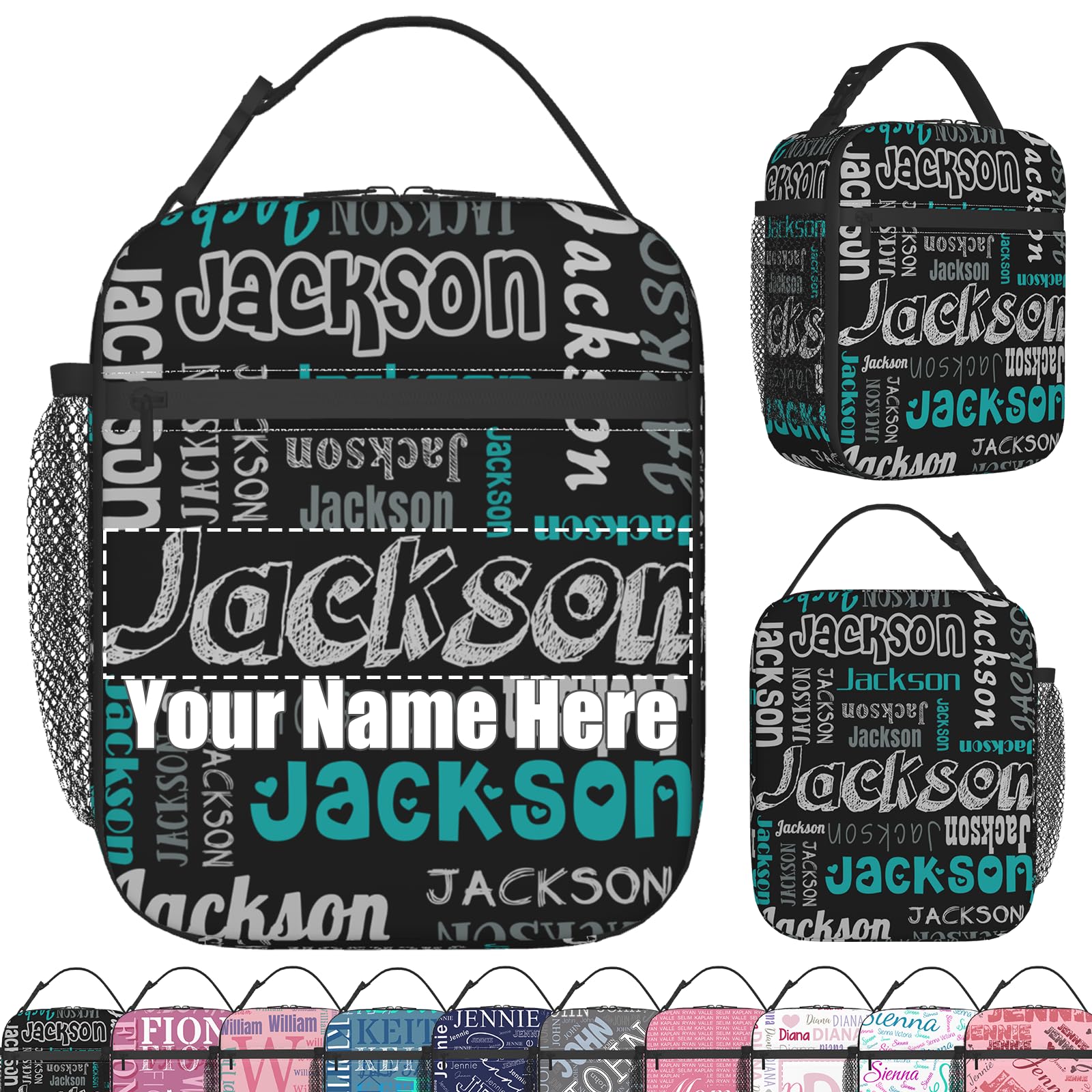 Borsa Pranzo Termica Personalizzata Con Foto E Testo - 25x17x22 Cm - Impermeabile E Isolata - Gialla - Regalo Originale