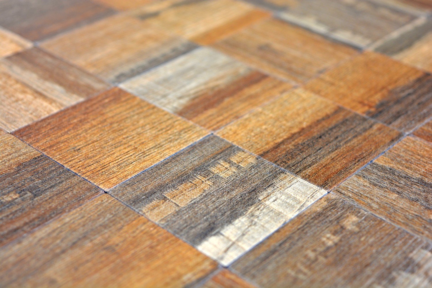 Carrelage Mosaïque Autocollant En Aluminium Marron Aspect Bois Foncé