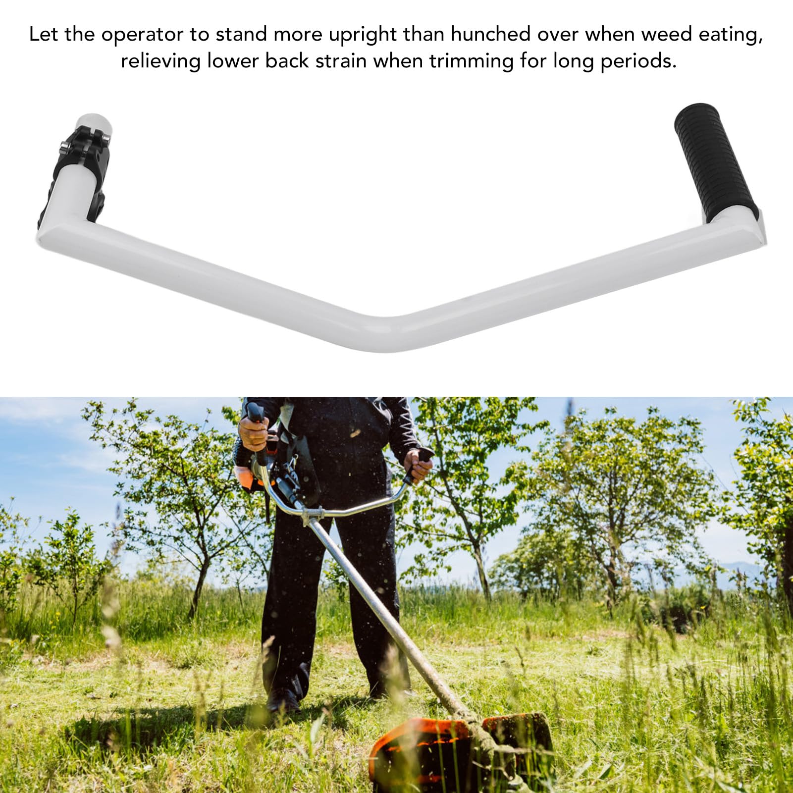 Mango para Desbrozadora, Aleación de Aluminio Ergonómico Extensión Recambio del Mango de La Desbrozadora para Cuidado del Césped Y El Paisajismo, Ahorro Trabajo, Aliviar Tensión