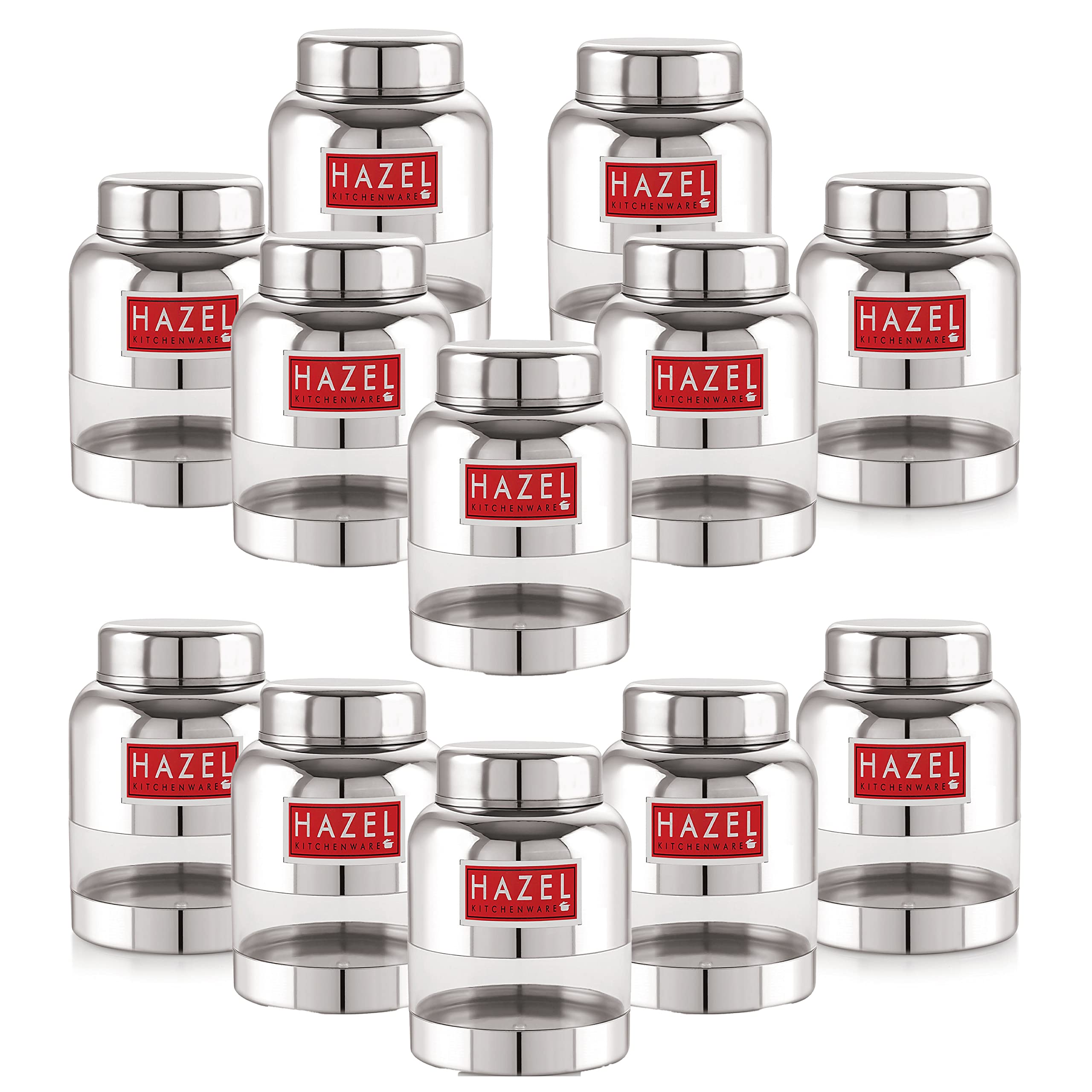 See full amazon price history chart for HAZEL Stainless Steel Kitchen Containers with Airtight Lid I Barni Shape Transparent Container with Glossy Finish | See Through Multipurpose Storage Box for Kitchen, 600 ML, Set of 5 HAZEL Stainless Steel Kitchen Containers with Airtight Lid I Barni Shape Transparent Container with Glossy Finish | See Through Multipurpose Storage Box for Kitchen, 600 ML, Set of 5 (B09MB21PHS) Amazon Price History, Amazon Price Tracker