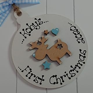 Baby's First 1st Christmas Bauble ~ Personalised Christmas Ornament ~ Personalised Tree Decoration Bauble ~ Christmas Bauble Gift Keepsake