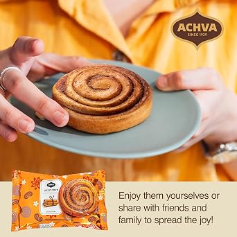 Achva Cinnamon Rolls - Pack of 3 x 120G Kosher Certified Cinnamon Snacks - Cinnamon Cake - Paired with Coffee or Tea Cinnamon Pastry Snack - Perfect for Sharing with Family and Friends