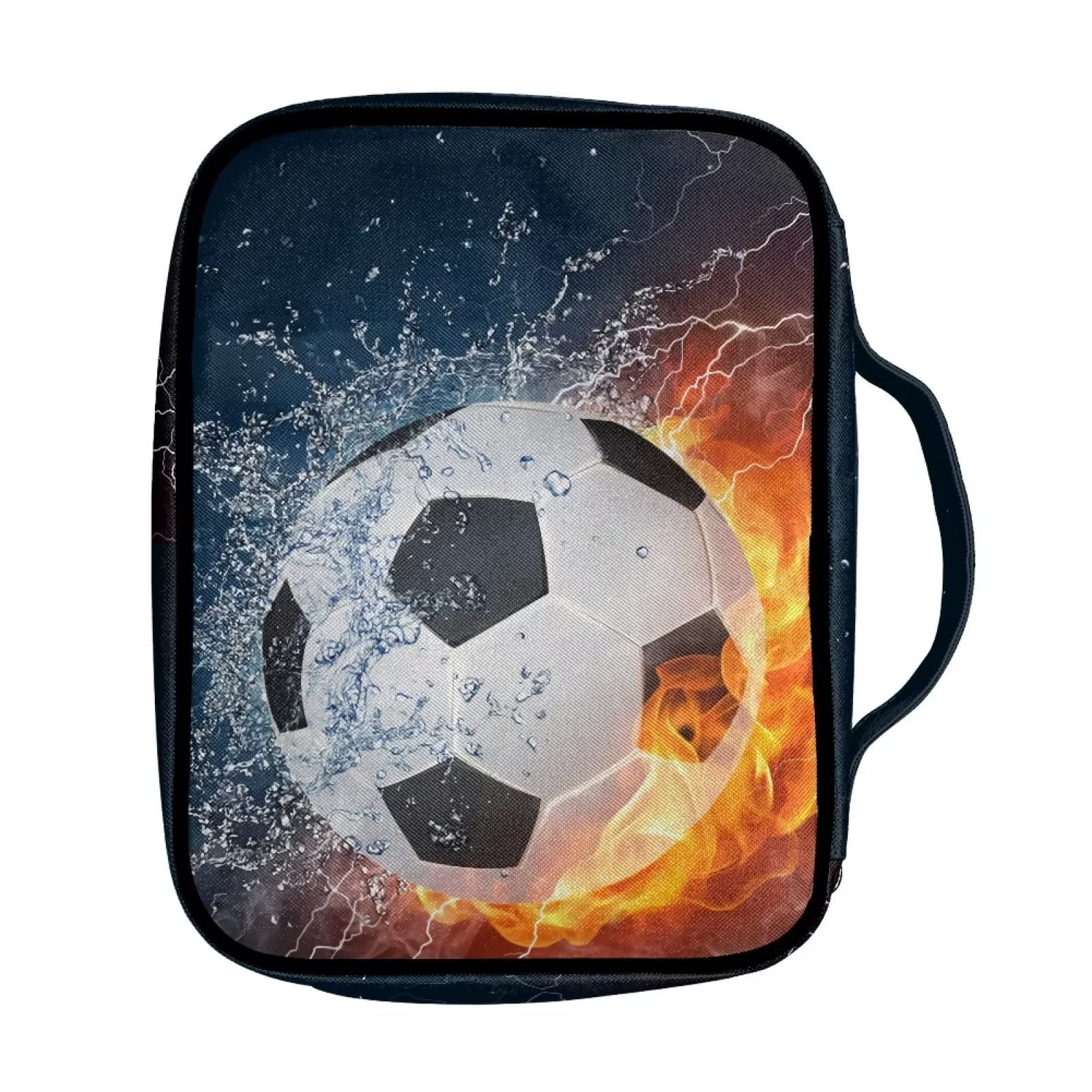 ZIATUBLES Football Print Bible Cover for Women Men Large Bible Bag and Totes Handbag Portable Book Bible Carry Case Bible Study Supplies Briefcase Bag - Image 2