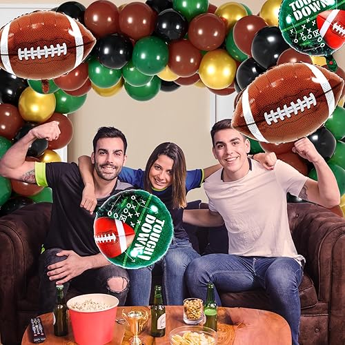 Miniatura 4 de Kit de guirnalda de globos de fiesta de fútbol, 104 globos de aluminio en forma de arco de globos de aluminio en forma de fútbol para fiesta