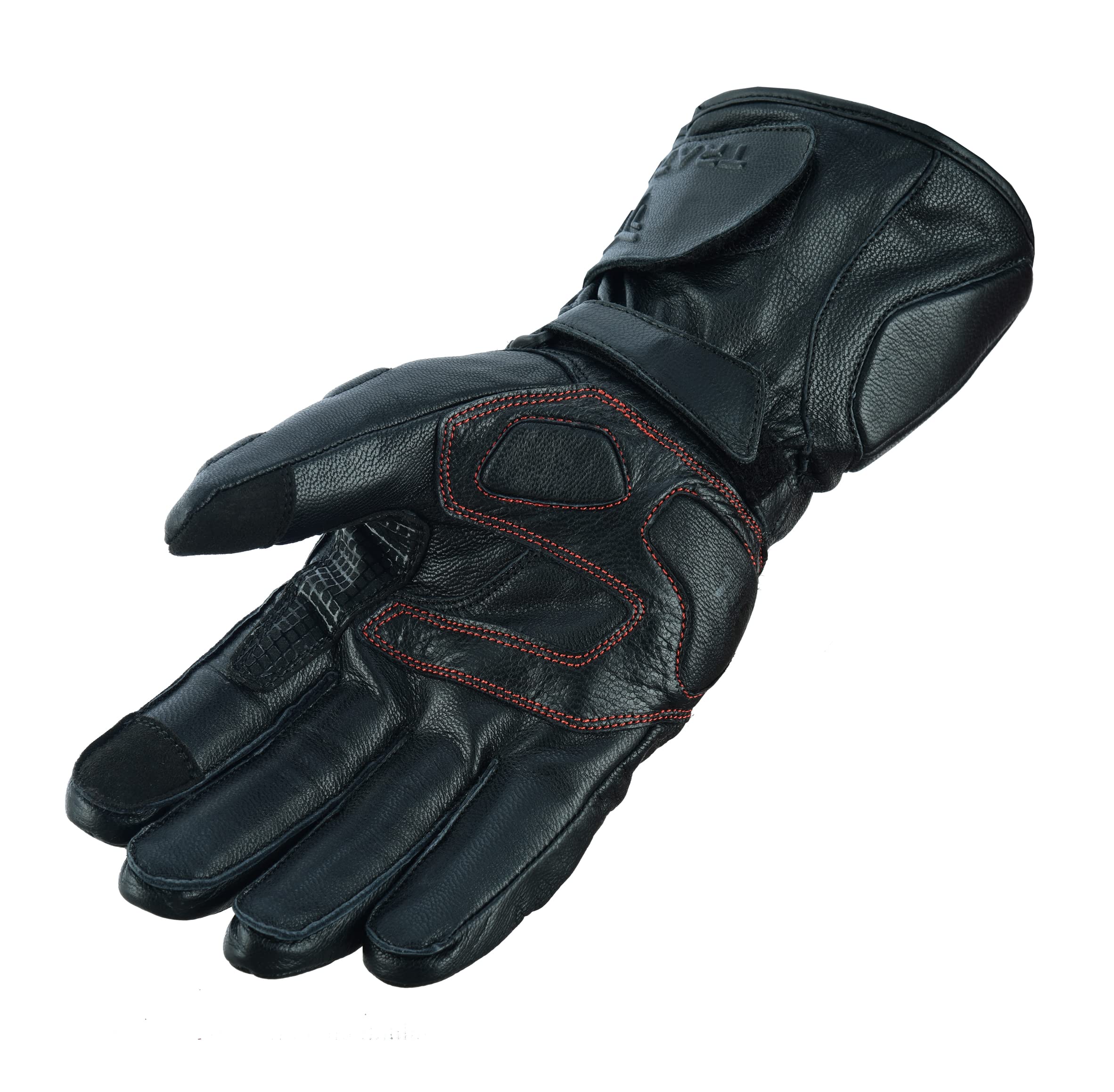Premium Goatskin Leather Motorcycle, Biker, Riding, Cruising, Motorbike Gloves for Men and Women (Large)