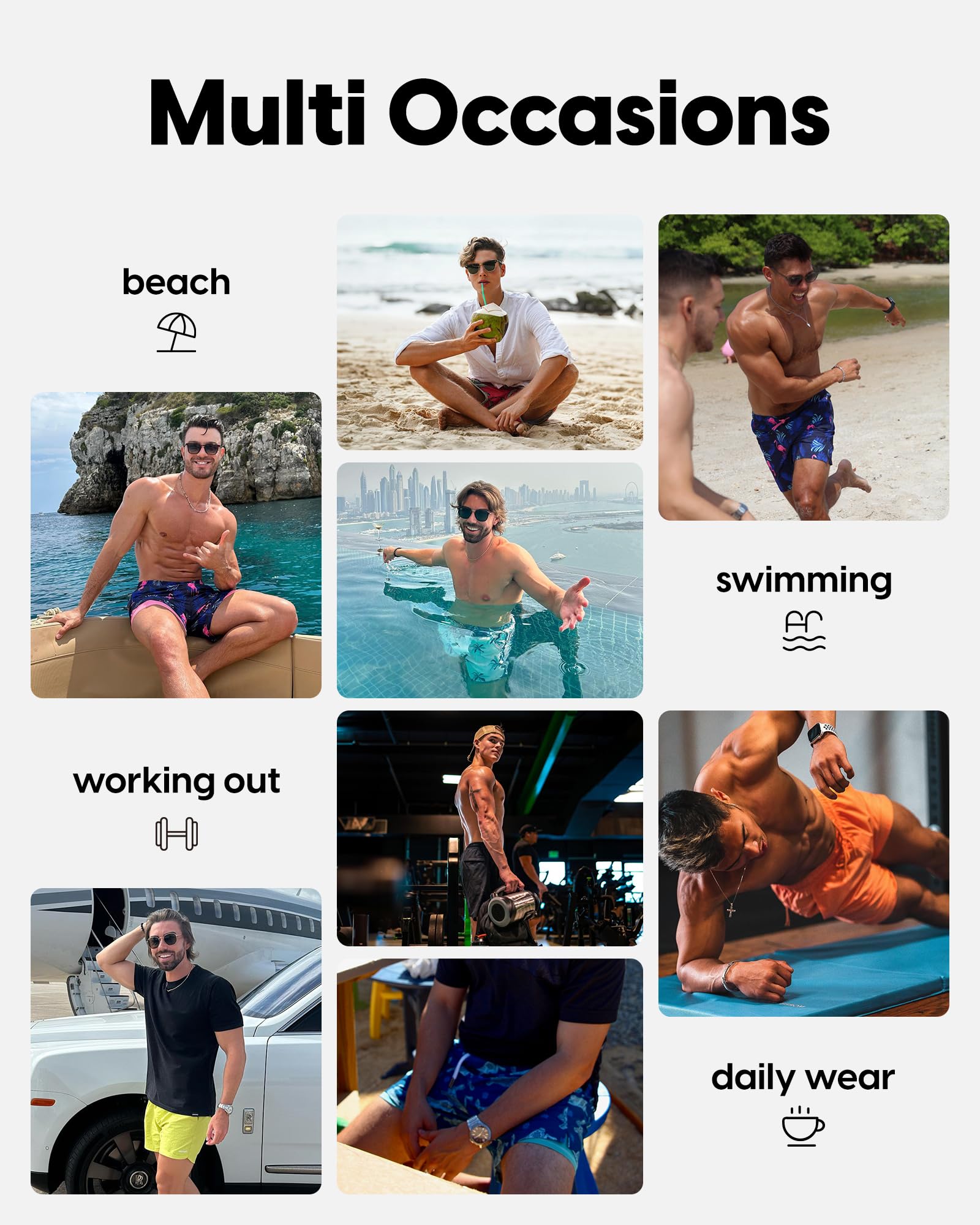 maamgic Traje de baño para hombre de 5.5 pulgadas, pantalones cortos de playa reciclados con forro de compresión, pantalones cortos de natación de secado rápido con bolsillos con cremallera